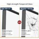 Melodieux Large Full Length Body Mirror for Wall 161x52 cm Black Deep Frame Big Tall Long Mirror for Leaning Hanging for Hallway Bedroom Living Room image 2