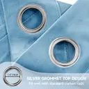 YSTYLE  Lot de 2 rideaux occultants en velours thermiques isolants bleu lune - 140 x 225 cm image 4