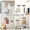 KAPANOU dual Coat Hooks Wall Mounted 2 Pack 6 Hooks， Vintage Brown Rubberwood Coat Rack with Sturdy Black Metal Hanger for Jackets， Towels Or Hats， Decorative Hooks for Bathroom， Bedroom， Entryway, New Year Sale , Top gift picks image 2