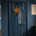 Maison by Premier Functional 4 Hook Champagne Gold Over Door Hanger, Stylish Over Door Coat Hanger, Sturdy Design Hanging Rack image 4