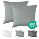 LeBonsoir Basics Lot de 2 taies d’oreiller en microfibre douce avec fermeture enveloppe gris clair - 65 x 65 cm image 0