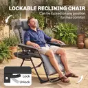 Outsunny Zero Gravity Chair, Folding Adjustable Sun Lounger Garden Recliner with Arm Pads, Cushion, Cup Holder and Headrest,  image 4