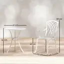 Outsunny 3 Pieces Garden Dining Set for 2, Cast Aluminium Outdoor Dining Set with 2 Armchairs and Round Dining Table with Parasol Hole, Garden Furniture Bistro Set, White image 2