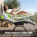 Outsunny Zero Gravity Chair, Folding Adjustable Sun Lounger Garden Recliner with Arm Pads, Cushion, Cup Holder and Headrest,  image 3