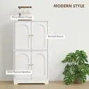 HOMCOM 110cm Kitchen Cupboard, Freestanding Kitchen Storage Cabinet with 4 Arched Doors and 2 Adjustable Shelves, Modern Pantry Cupboard for Dining Room, White image 3