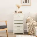 HOMCOM Bedroom Chest of Drawers, 6-Drawer Dresser, Tall Storage Drawer Unit with Steel Frame for Living Room, White image 6