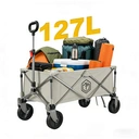 ochama Collapsible Compact Camping Wagon 127L Off-White, 200kg Load Capacity, 250L Stackable Capacity, Dual Brake 360° Swivel Wheels, Space-Saving Storage, Heavy-Duty Spray-Painted Steel Tubes, Perfect for Camping, Picnics, Vending, Shopping, Grocery Runs & Moving image 0