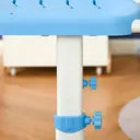HOMCOM Kids Desk and Chair Set, Height Adjustable Student Writing Desk, Children School Study Table with Tiltable Desktop, Drawer, Pen Slot, Hook - Blue image 5