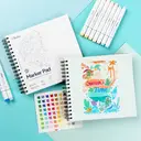 Ohuhu Sketchbook, Double-Sided, No Bleed-Through, 120 Pages (60 Sheets), 150 g/m² No-Show Paper, Ideal for Alcohol Markers, Ink, and Watercolor Paints, Square, 22.5 × 21 cm, Spiral Binding image 7