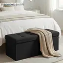 Ochama x SONGMICS Storage Ottoman Bench, 38 x 110 x 38 cm, End of Bed Bench, Storage Chest, for Living Room, Bedroom, Entryway, Black image 4