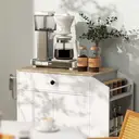 HOMCOM Kitchen Island on Wheels with Drawer, Rolling Kitchen Storage Trolley with 3-Tier Spice Rack, Towel Rack and Adjustable Shelf, White image 8