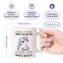 Alphynix 1 pièce, 33cl Mug café céramique, Tasse à thé licorne en colère créative blanche, Mug céramique portable pour bureau pour boisson chaude ou froide, Cadeau novelty,Le cadeau de la saint-valentin, cadeau d’anniversaire image 7