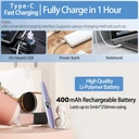 Sunluxy S600 Purple Electric Eyelash Curler, Natural Curling Lasting Styling, LED Temperature and Power Display, Smart Safe Automatic Power-off, Rechargeable Portable Eyelash Curler image 6