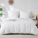 LeBonsoir Parure de lit avec housse de couette 240 x 200 cm et 2 taies d'oreiller 65 x 65 cm - Blanc image 1