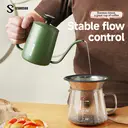 STARESSO Pour Over Kettle for Manual Drip Coffee and Tea with Thermometer, 17oz Gooseneck Kettle with Flow Control & Scale Lines ,Stainless Steel Water Kettle for Stovetop,500ml, Green, 1Pack, K6 image 3