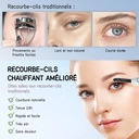 SUNLUXY S600 Recourbe-cils électrique pour courbure naturelle longue tenue, avec affichage LED de la température et de la batterie, arrêt automatique de sécurité - Blanc image 3