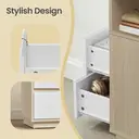 Ochama Set of 2 Narrow Side Tables, Slim End Table with 2 Drawers, 1 Open Compartment, for Living Room, Bedroom, Natural Beige image 5