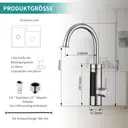 HOMELODY Robinet de cuisine électrique avec chauffe-eau instantané - LED, acier inoxydable brossé, 230 V, Classe énergétique C image 5