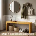 Outsunny Banc de Jardin en Bois d'Acacia, Banc d'Extérieur sans Dossier 2 Places avec Assise à Lattes Effet Bois, charge 240 kg, 110x30x45cm, bois naturel image 6