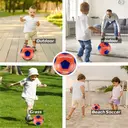 LONGSAIL Ballon de football en caoutchouc haute qualité Taille 3 Orange/Bleu image 5