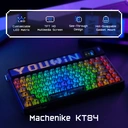 Machenike KT84-B84W clavier mécanique 75 % triple mode, disposition QWERTY US, Noir, interrupteur jaune Gateron Smart Screen image 3