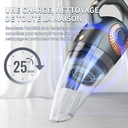 ATSHARK XL-620B Aspirateur à main sans fil rechargeable, autonomie 30 min, faible bruit - 6000 Pa  image 7