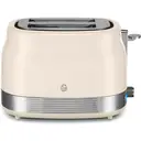 Swan Retro Revive 2 Slice Toaster, Hidden Cord Storage, Vintage, Variable Width Slots, 930W, Coated Stainless Steel, Cream with Chrome Accents - ST19028C image 0