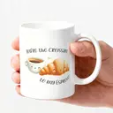 Alphynix 1 Mug Croissant Espresse, 33cl céramique blanche avec "Tu es le Croissant de mon Espresse" citation, cadeau doux à thème nourriture pour couples, foodies,Le cadeau de la saint-valentin, cadeau d’anniversaire image 2