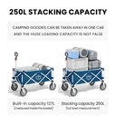 ochama Collapsible Compact Camping Wagon 127L Sand Yellow, 200kg Load Capacity, 250L Stackable Capacity, Dual Brake 360° Swivel Wheels, Space-Saving Storage, Heavy-Duty Spray-Painted Steel Tubes, Perfect for Camping, Picnics, Vending, Shopping, Grocery Runs & Moving image 4