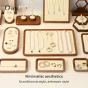 Oirlv jewelry tray display organizer bracele luxury wood, Flat jewelry Jewellery Drawer trays Removable Dividers for Rings Earring Necklace Storage Display, 1pcs image 3