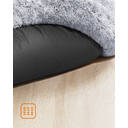 SONGMICS Fluffy Dog Bed, Cat Bed, Doughnut Cushion, Washable, Removable Padding in the Centre, Long Plush, 80 cm Diameter, Light Grey image 8