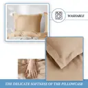 LeBonsoir Khaki Bedding Duvet Cover Set，260x220cm/60x80cmx2 Breathable Durable Soft Comfy， with Zip， 3 Pieces， Includes 1 Duvet Cover & 2 Pillowcases，NO Comforter image 5