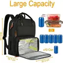 Insulated Lunch Backpack， 15.6-Inch Laptop Backpack for Men and Women， Waterproof Travel Cooler Bag with USB Port for School， Business， College， Black image 2