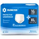 SUNKISS TrustPlus Lot de 16 couches jetables absorbantes unisexes pour incontinence adulte - Taille XL image 0