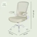 Ochama x SONGMICS Chaise de bureau ergonomique, fauteuil pivotant avec dossier, soutien lombaire et appui-tête, fonction bascule, assise large de 53 cm, beige image 2