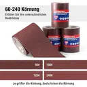 WORKPRO Sandpaper Rolls, 4 Sandpaper Rolls 93 mm x 5 m, Grit 60/120/180/240, for Hand Sanders, Orbital Sanders, Sandpaper for Wood, Metal, Paint image 2
