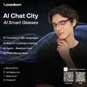 LAWAKEN AI Chat City Executive Titanium AI Smart Audio Glasses, 128 Languages Real-Time Translation, AI Note for Meeting Summary, AI agent of ChatGPT Gemini Claude, Waterproof, Lightweight, Long battery, Prescription Lenses, 5.3 Bluetooth, Hands-Free Wearable, Open-Ear Music & Calls, for ios android, Lightweight Fit, for Lifestyle & Travel image 5