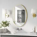 Melodieux Oval Wall Mirror 51x71cm Gold Circle Hanging Wall Mirror Home Decorative Wall Mounted Vanity Mirror for Bathroom Living Room Hallway image 3