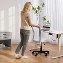 Vinsetto Armless Swivel Computer Desk Chair,  Ergonomic Office Chair with Mesh Bac Padded Seat, Adjustable Height and Rolling Wheels, Space Saving for Home Work Study, White image 6