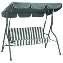 Garden furniture steel swing chair with canopy&seat cushion image 0
