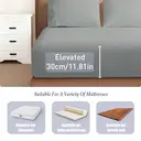 LeBonsoir Drap-housse 140 x 200 cm, hauteur de poche 30 cm, 100 % coton, bords élastiques anti-effilochage - Gris clair image 2