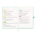 Jubiluu Carnet de poche A6 à couverture rigide en cuir PU premium, pages lignées - 80 feuilles (papier offset 100 g/m²), marque-page, bande élastique et porte-stylo - planificateur non daté pour noter des idées, esquisser des concepts, établir des listes ou tenir un journal personnel - vert sauge image 7