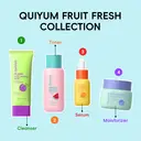 QUIYUM Kit de soins visage aux fruits (10 pièces) : nettoyant 100 g, tonique 160 ml, sérum 30 ml, crème 50 g, masques aux fruits 25 g × 4, et un serre-tête avec autocollants pour ongles. Cadeau de la Fête des Mères image 4