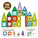 Tokky 56-Piece Magnetic Tiles Creative Color Building Set, Strong Magnetic Suction Structure, STEAM Educational Enlightenment, ABS Safe Material, Color Box Packaging J011 image 0