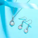 Ever Faith Cubic Zirconia Simulated Opal Necklace Earrings Set image 3