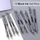 WRITECH Retractable Gel Ink Pens: 0.7mm Medium Point Black Ink Color Pen for Journaling Smooth Writing Fine Tip Quick-dry Ink No Bleed Set 10ct image 1
