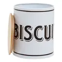 Maison by Premier Grocer White Metal Biscuit Canister image 1