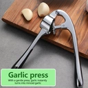 Huacan Stainless steel garlic press, household manual thickening garlic pestle, garlic puree set, 1 piece image 1