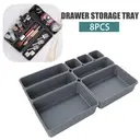 WhereHike Boîtes organisatrices pour tiroirs avec système de séparateurs intégrés et ajustables en plastique - Gris charbon image 4