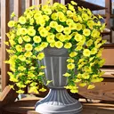 Yuejia Lot de 4 bouquets suspendus de fleurs artificielles en soie liseron jaune - 75 cm image 7